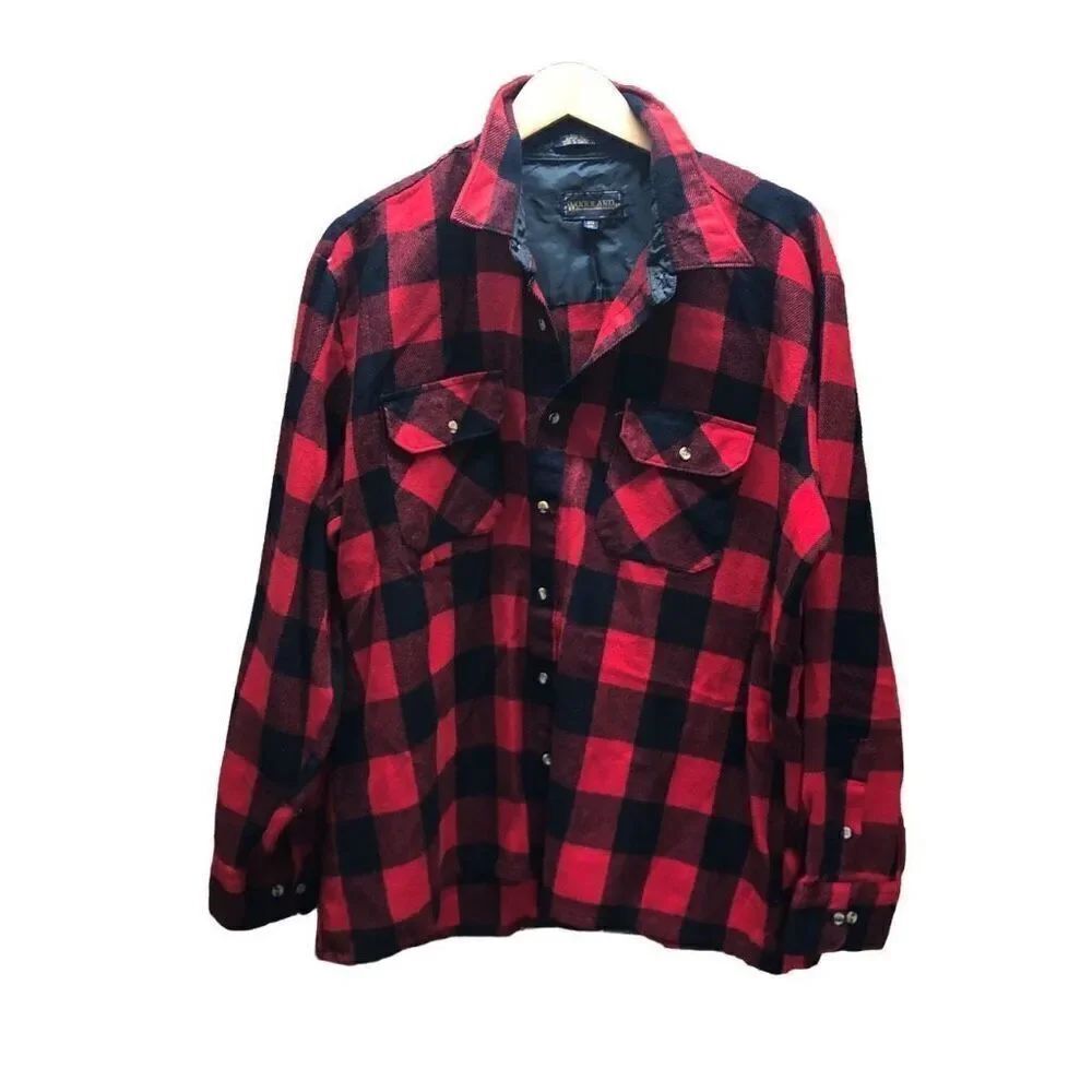 Woodland 2X Big Red and Black Plaid Heavy Flannel